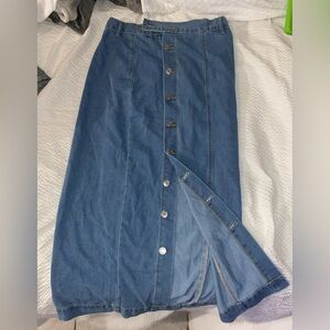 DENIM MAXI SKIRT SHEIN button up women’s size S
